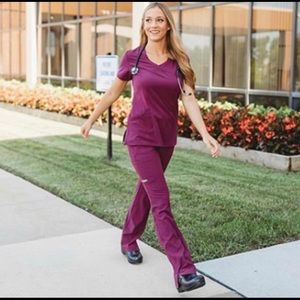 Teal colored Skechers by barco scrub set